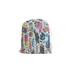 City Pattern Pixel Art Japan Drawstring Pouch (small) by Sarkoni