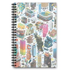 City Pattern Pixel Art Japan 5 5  X 8 5  Notebook by Sarkoni