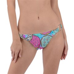 Donut Pattern Texture Colorful Sweet Ring Detail Bikini Bottoms by Grandong