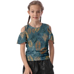 Leaves Pattern Texture Plant Kids  Butterfly Cutout T-shirt by Grandong