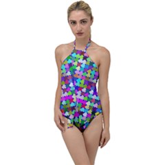 Texture Colorful Abstract Pattern Go With The Flow One Piece Swimsuit by Grandong