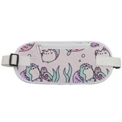 Cartoon Cat Cute Animal Kawaii Pastel Pattern Rounded Waist Pouch by Ndabl3x