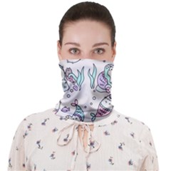Cartoon Cat Cute Animal Kawaii Pastel Pattern Face Covering Bandana (adult) by Ndabl3x