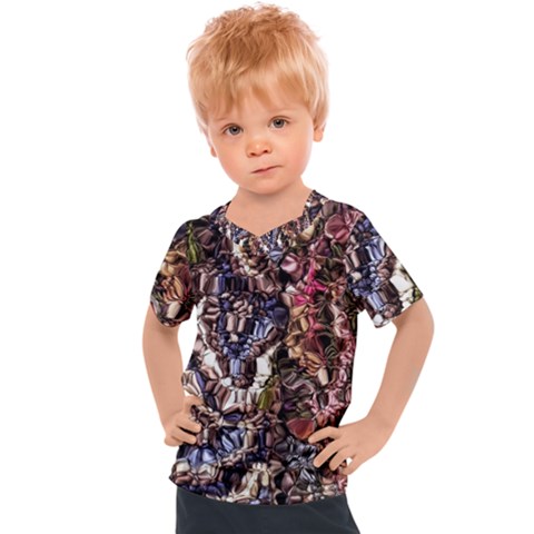 Melting Stitches Kids  Sports T-shirt by kaleidomarblingart