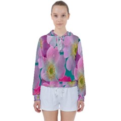 Pink Neon Flowers, Flower Women s Tie Up Sweat by nateshop