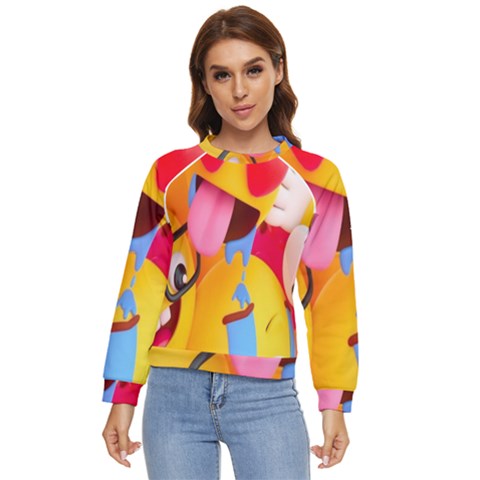 Emojis, Emoji, Hd Phone Wallpaper Women s Long Sleeve Raglan T-shirt by nateshop