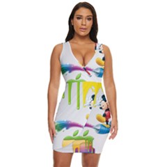 Mickey Mouse, Apple Iphone, Disney, Logo Draped Bodycon Dress by nateshop