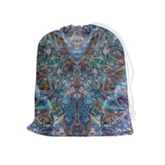 Scary Face Pour Drawstring Pouch (xl) by kaleidomarblingart