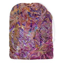Ochre On Fuchsia Blend Drawstring Pouch (3xl) by kaleidomarblingart