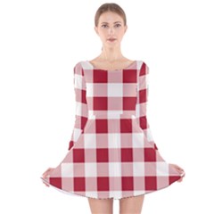 Gingham - 4096x4096px - 300dpi14 Long Sleeve Velvet Skater Dress by EvgeniaEsenina