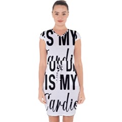 Your Dad Is My Cardio T- Shirt Your Dad Is My Cardio T- Shirt Yoga Reflexion Pose T- Shirtyoga Reflexion Pose T- Shirt Capsleeve Drawstring Dress  by hizuto