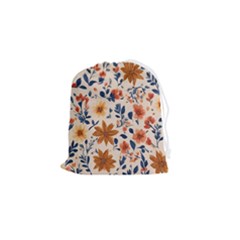 Boho Flowers Seamless Patternn Drawstring Pouch (small) by Jack14
