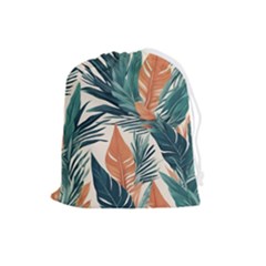 Colorful Tropical Leaf Drawstring Pouch (large) by Jack14