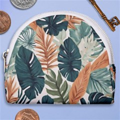 Tropical Leaf Horseshoe Style Canvas Pouch by Jack14