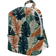 Tropical Leaf Zip Up Backpack by Jack14