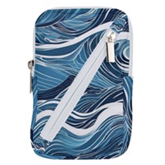 Abstract Blue Ocean Wave Belt Pouch Bag (small) by Jack14