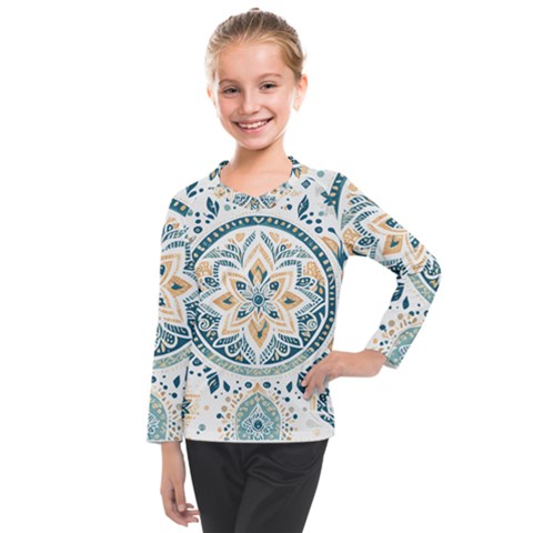 Boho Pattern Kids  Long Mesh T-shirt by Valentinaart