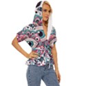 Eyes pattern Lightweight Drawstring Hooded Top View3