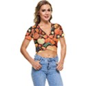 Thanksgiving pattern Short Sleeve Foldover T-Shirt View1