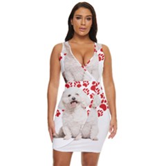 Bichon Frise Gift T- Shirt Cool Bichon Frise Valentine Heart Paw Bichon Frise Dog Lover Valentine Co Yoga Reflexion Pose T- Shirtyoga Reflexion Pose T- Shirt Draped Bodycon Dress by hizuto