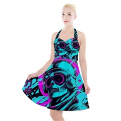 Aesthetic Art  Halter Party Swing Dress  by Internationalstore