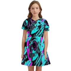 Aesthetic Art  Kids  Bow Tie Puff Sleeve Dress by Internationalstore