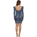 Ceramics Broken  Women Long Sleeve Ruched Stretch Jersey Dress View4