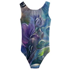 Abstract Blossoms  Kids  Cut-out Back One Piece Swimsuit by Internationalstore
