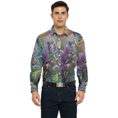 Abstract Blossoms  Men s Long Sleeve Pocket Shirt  by Internationalstore