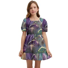 Abstract Blossoms  Kids  Short Sleeve Dolly Dress by Internationalstore