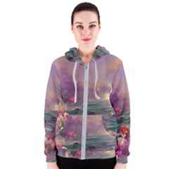 Abstract Flowers  Women s Zipper Hoodie by Internationalstore