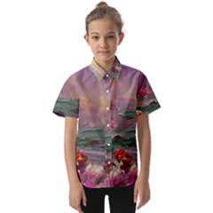 Abstract Flowers  Kids  Short Sleeve Shirt by Internationalstore