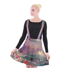 Abstract Flowers  Suspender Skater Skirt by Internationalstore