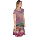 Abstract Flowers  Classic Short Sleeve Dress View3