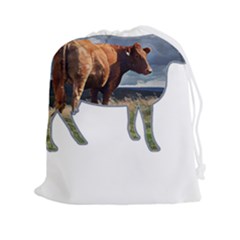 Brown Cow T- Shirt Brown Cow Painting Within A Cow Silhouette Outline T- Shirt Yoga Reflexion Pose T- Shirtyoga Reflexion Pose T- Shirt Drawstring Pouch (2xl) by hizuto
