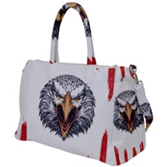 Usa Soccer T- Shirt U S A Patriotic American Flag Soccer Ball Football T- Shirt (1) Duffel Travel Bag by ZUXUMI