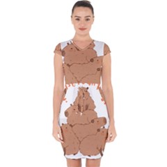 Capybara T- Shirt I Just Really Like Capybaras O K T- Shirt Yoga Reflexion Pose T- Shirtyoga Reflexion Pose T- Shirt Capsleeve Drawstring Dress  by hizuto