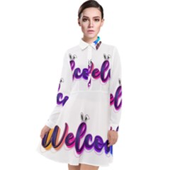 Arts Long Sleeve Chiffon Shirt Dress by Internationalstore