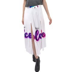 Arts Velour Split Maxi Skirt by Internationalstore