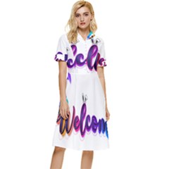 Arts Button Top Knee Length Dress by Internationalstore