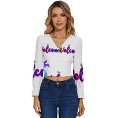 Arts Long Sleeve V-neck Top by Internationalstore