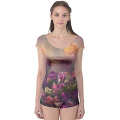 Floral Blossoms  Boyleg Leotard  by Internationalstore