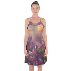 Floral Blossoms  Ruffle Detail Chiffon Dress by Internationalstore