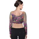Floral Blossoms  Velvet Long Sleeve Crop Top View2