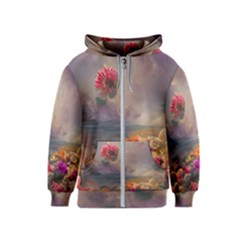 Floral Blossoms  Kids  Zipper Hoodie by Internationalstore