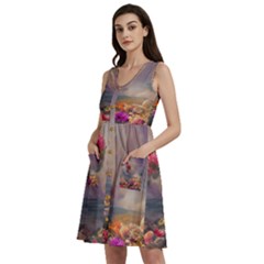 Floral Blossoms  Sleeveless Dress With Pocket by Internationalstore