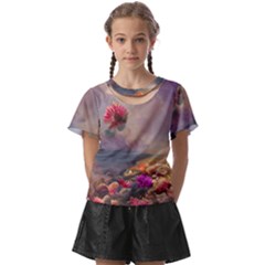 Floral Blossoms  Kids  Front Cut T-shirt by Internationalstore