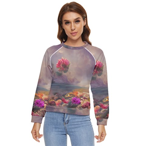 Floral Blossoms  Women s Long Sleeve Raglan T-shirt by Internationalstore