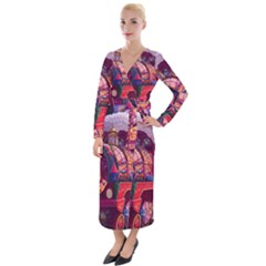 Fantasy  Velvet Maxi Wrap Dress by Internationalstore