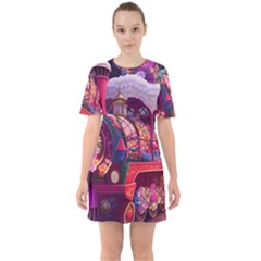 Fantasy  Sixties Short Sleeve Mini Dress by Internationalstore